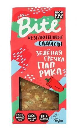 Хлебцы хрустящие из зелёной гречки с чесноком и паприкой Bite (100 г)