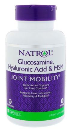 Natrol Hyaluronic Acid &amp; MSM, Glucosamine (90 кап)