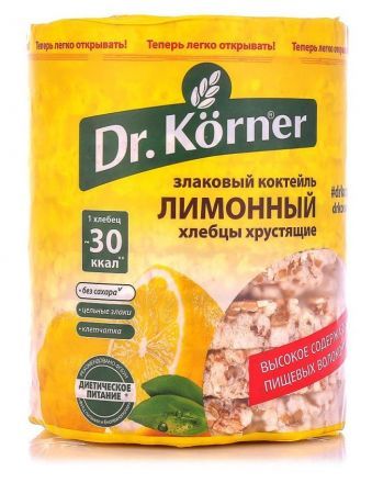 Хлебцы &quot;Злаковый коктейль&quot; Лимон Dr. Korner (100 г)