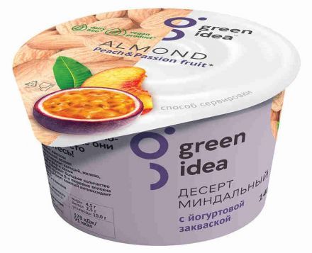 Миндальный йогурт с персиком и маракуйей Green idea (140 г)