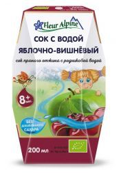 Сок с родниковой водой Яблочно-вишневый Fleur Alpine (200 мл)