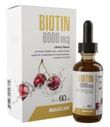 Maxler Biotin 6000 mcg капли Вишня (60 мл)